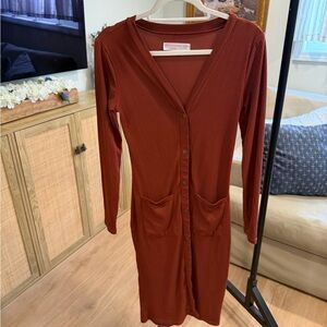 Rust Button-Down Dress/ Y2K Sweater